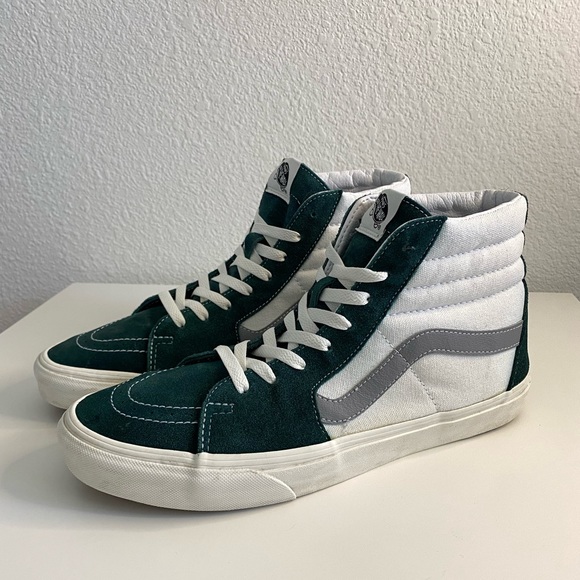 Vans Other - VANS Sk8-Hi Retro Sport Green White Men’s Suede Canvas Sneakers Size 11